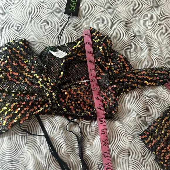 Dolls Kill Sequin Mesh Crop Top - Multicolor - Picture 13 of 15